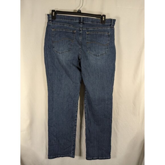Lee Relaxed fit Straight Leg mid rise women's Jeans Medium Blue Size 14 - Picture 3 of 5